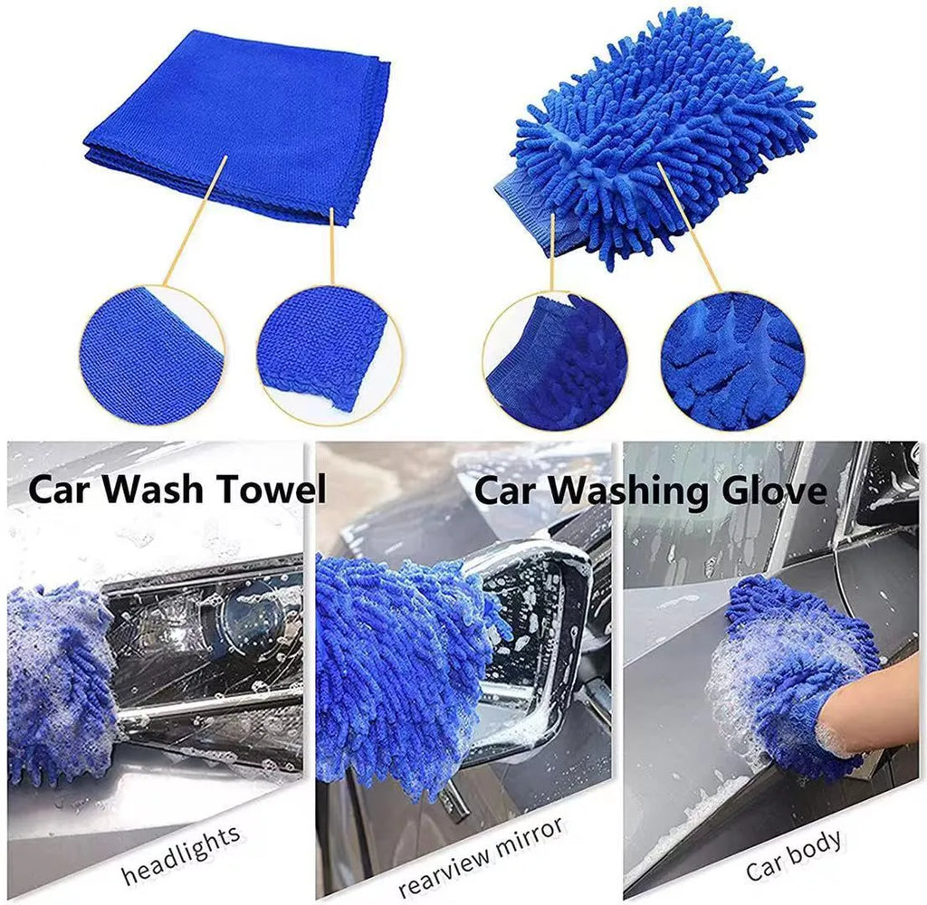 26-piece car cleaning brush set with PP handles for automotive detailing