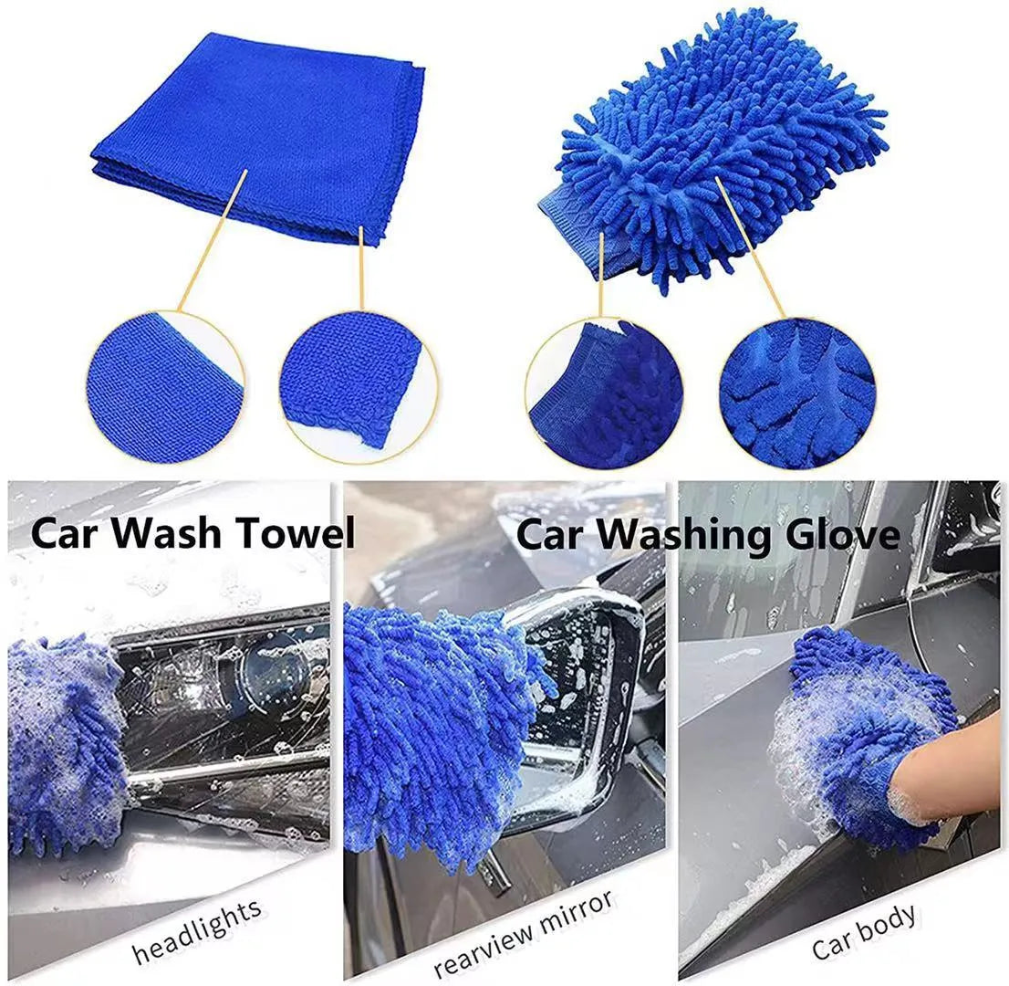 26-piece car cleaning brush set with PP handles for automotive detailing