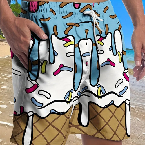 2025 summer men's casual shorts in breathable polyester, simple style, available in multiple colours