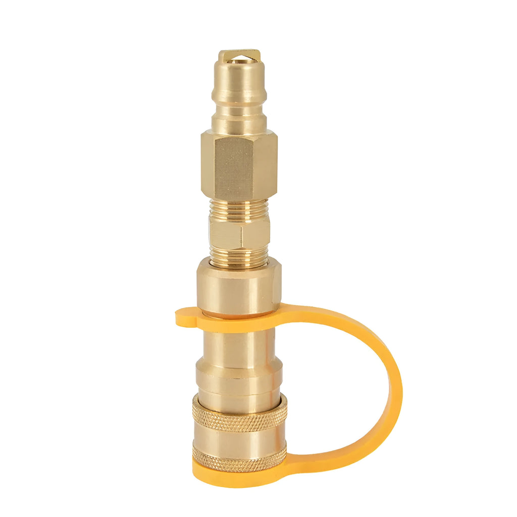 Gold brass gas propane charging connector with 3/8 American standard threads