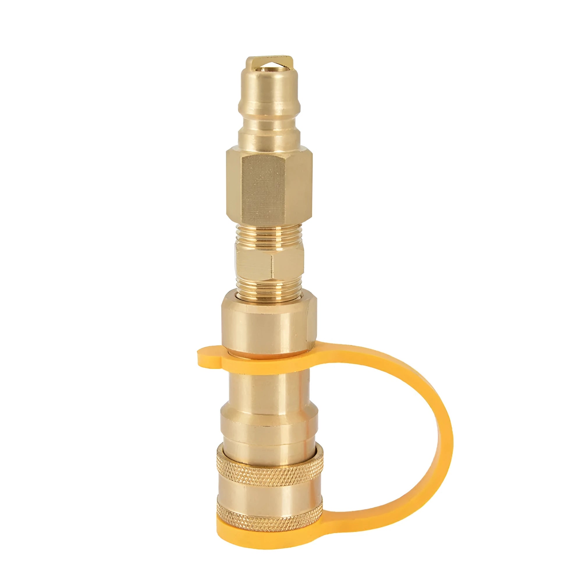 Gold brass gas propane charging connector with 3/8 American standard threads
