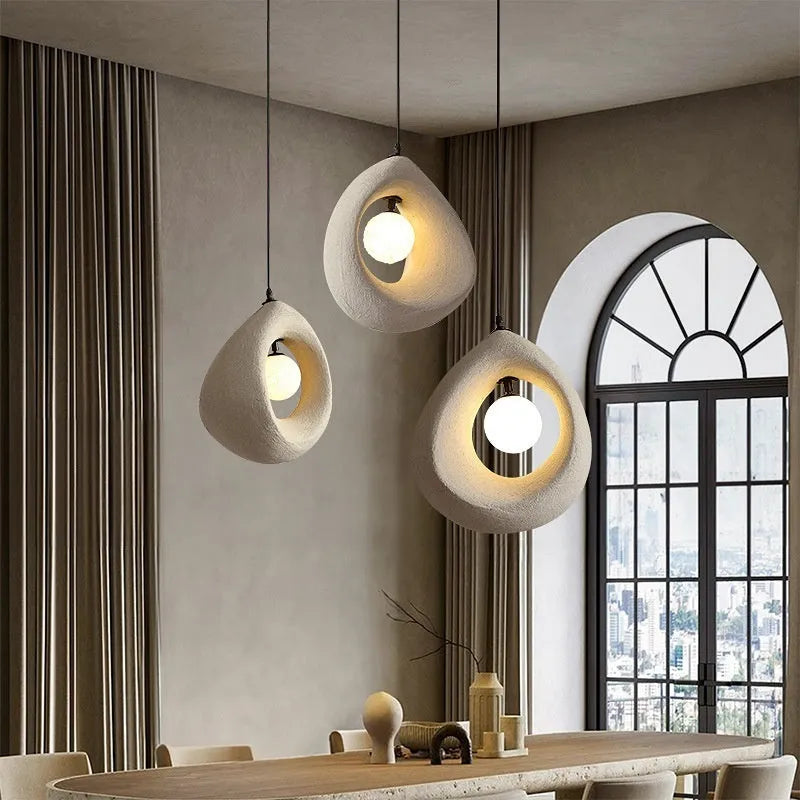 Retro bar chandelier with modern design and milky white lampshade for dining room or living room