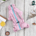 Pink and green polyester cotton dog jacket with tight belly wrap, sizes S to 4XL