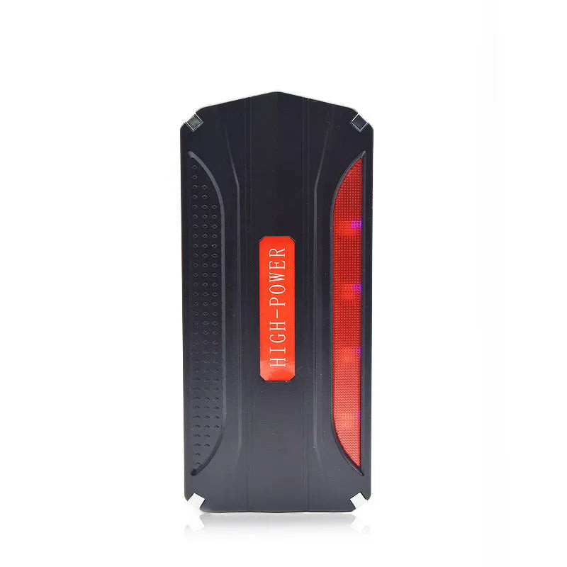 Black red 12V emergency jump starter power bank with 7800mAh capacity for vehicle starting