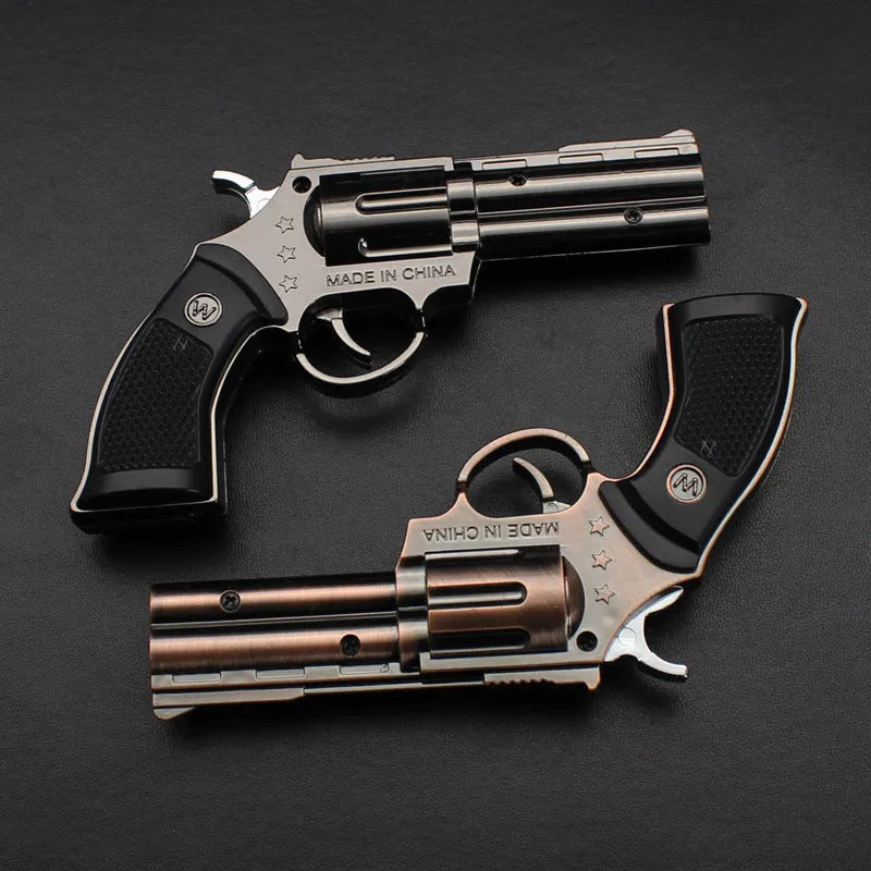 Inflatable windproof metal lighter with direct flame in black or gold, one lighter included