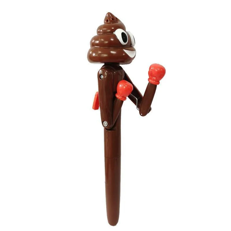 Dark coffee colour poop boxing creative tricky ballpoint pen made of plastic for teenagers aged 7-14