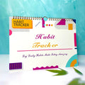 English habit tracking book with 12 pages measuring 21cm by 28cm in multiple colour options