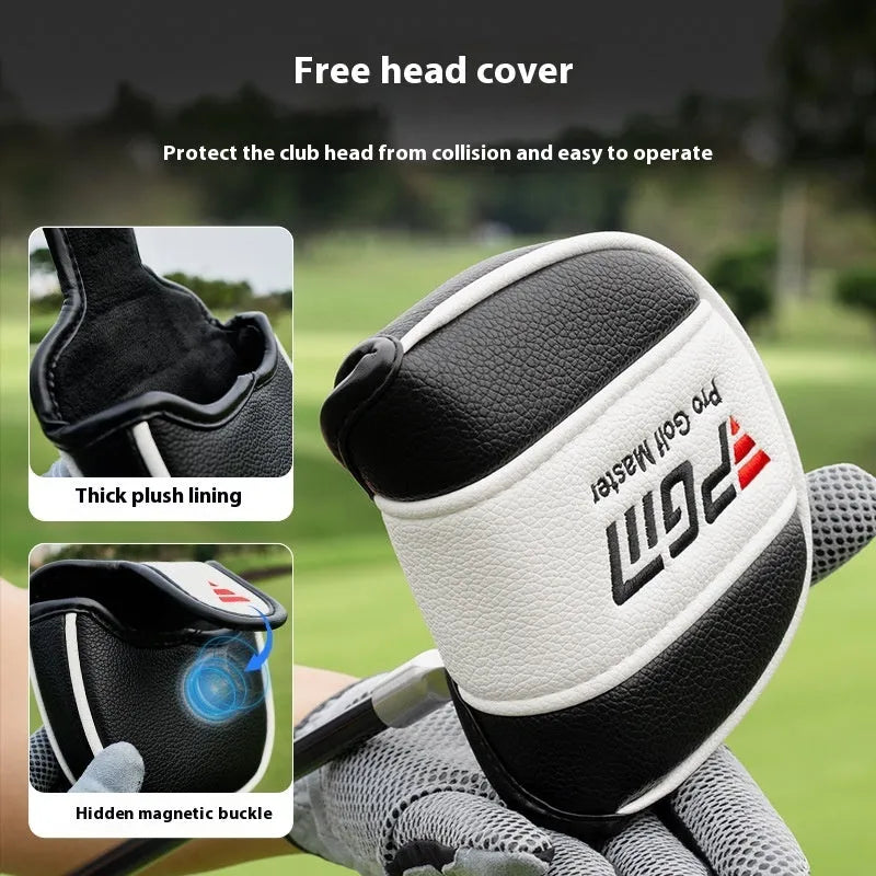 PGM left hand standing putter Silver Black stainless steel head carbon shaft aiming line