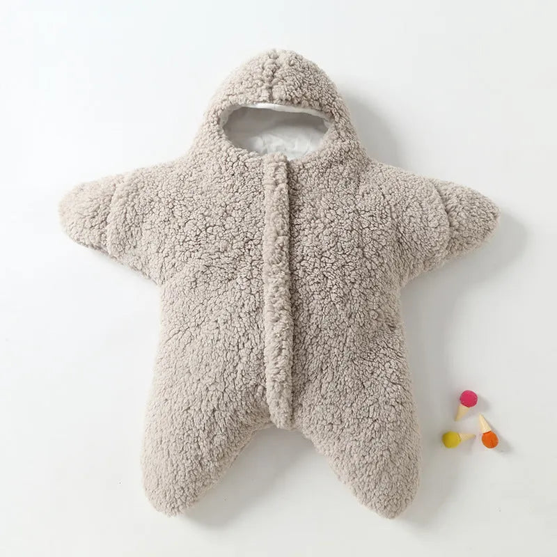 Starfish lamb design baby winter sleeping bag in cashmere and cotton for 0-6 month olds