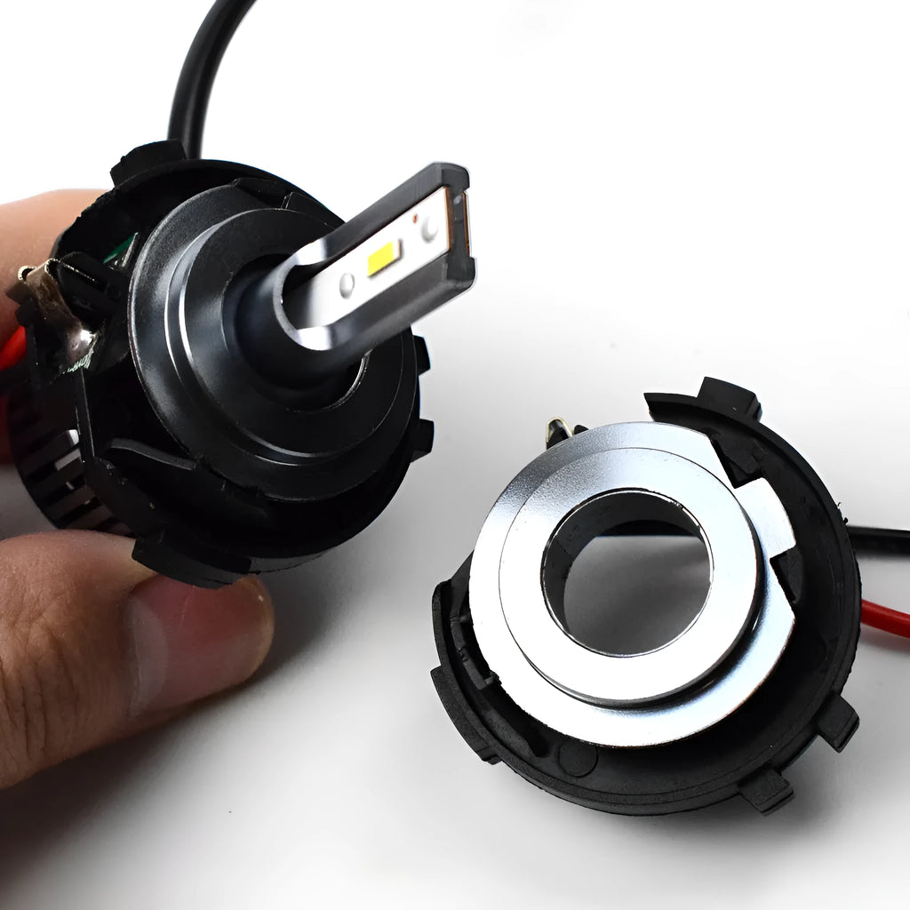 Black H7 LED headlight adapter bracket for Volkswagen Golf 5 MK5 GTI Jetta halogen to LED conversion