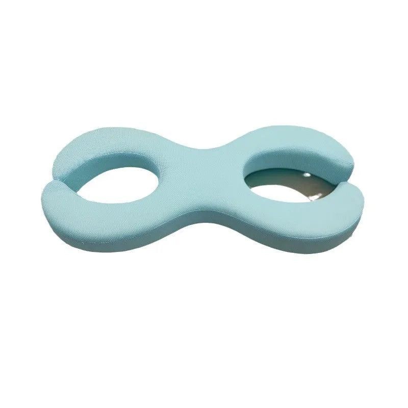 Cool blue cylindrical memory foam cervical pillow shown in 6cm and 9cm thickness options.