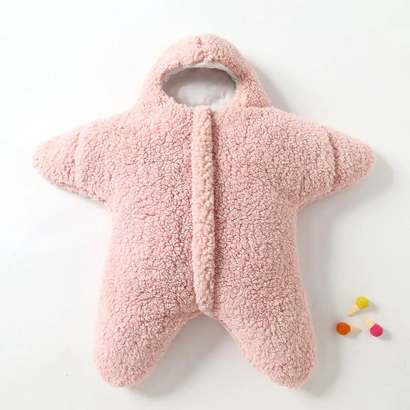Starfish lamb design baby winter sleeping bag in cashmere and cotton for 0-6 month olds