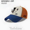 A man's adjustable polyester baseball cap shown in beige, black, and blue colour options.