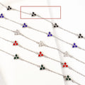 Women's stainless steel three diamond geometric bracelet with triangular design and zircon gemstones