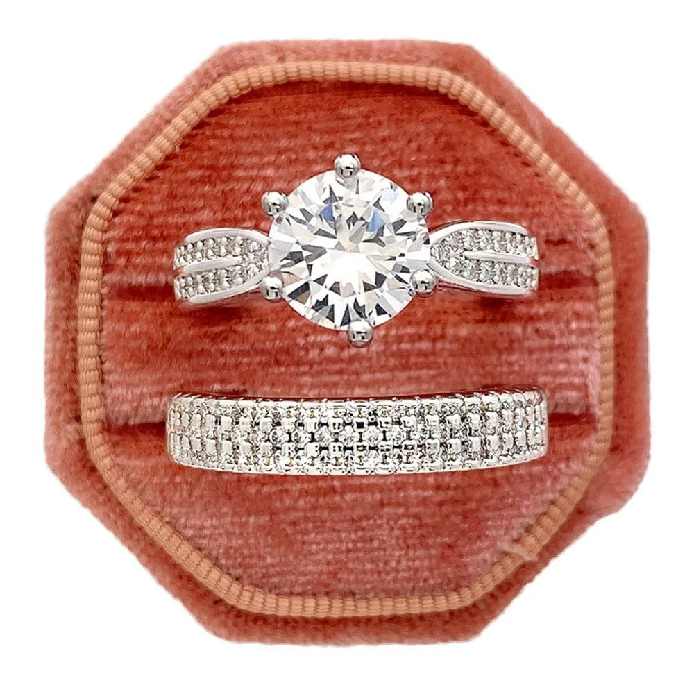 White gold colour geometric round alloy wedding bracelet ring jewellery
