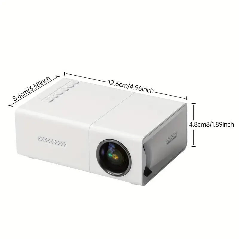 M100 mini home projector in black and white colours with 100-inch projection capability
