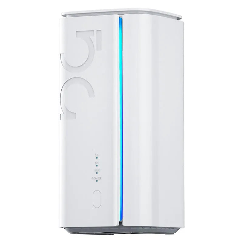 Compact 4G CPE wireless router with data cable and manual, showing small 51x30x5mm size.
