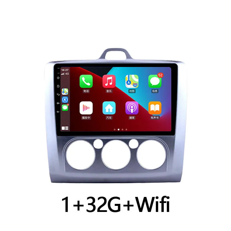 Android car stereo with 9-inch touchscreen and integrated manual air conditioner controls for Volkswagen Fox
