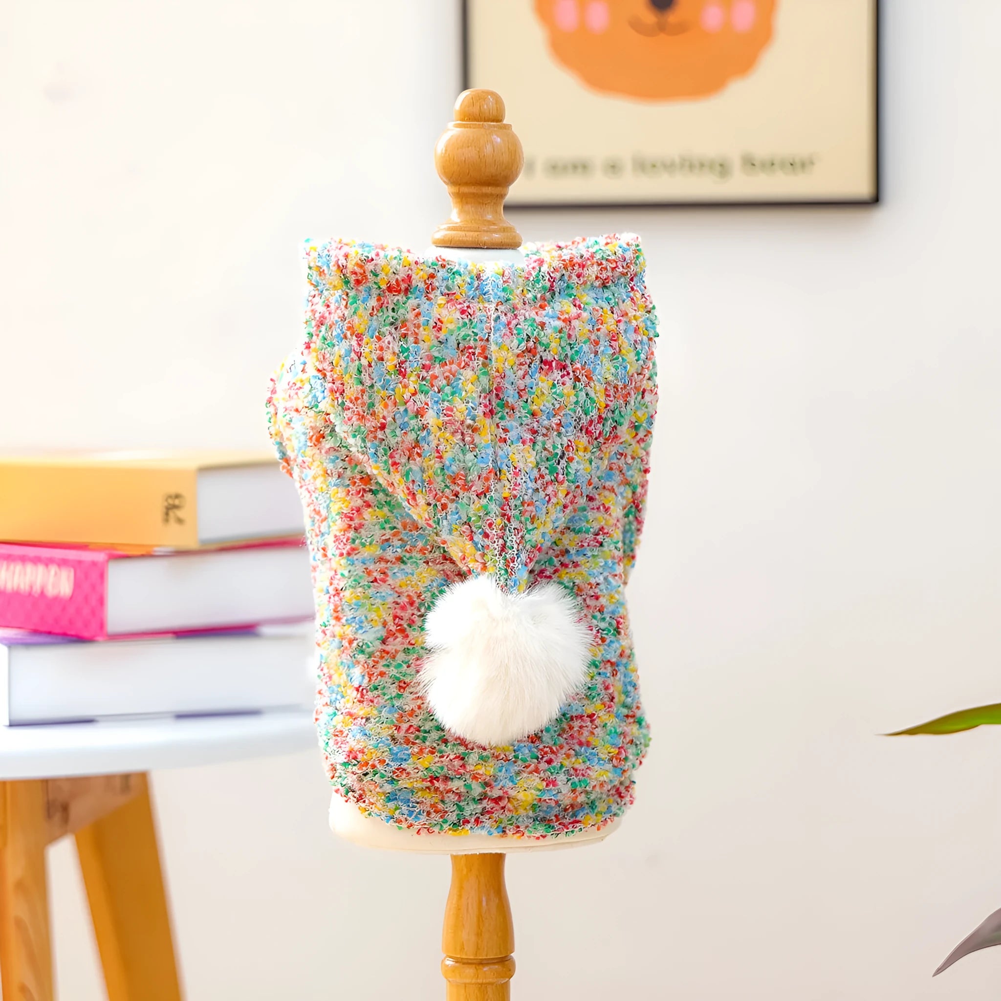 Colourful candy polyester hoodie for small dogs and cats, unisex design