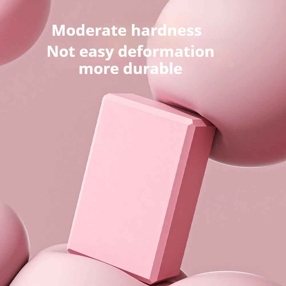 High density EVA yoga block with hexagonal ridges in solid colour for gym training and balance exercises
