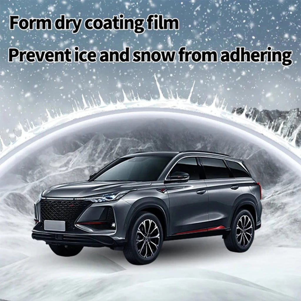 Compact blue and white hydrophobic nano coating car snow brush with PE bristles