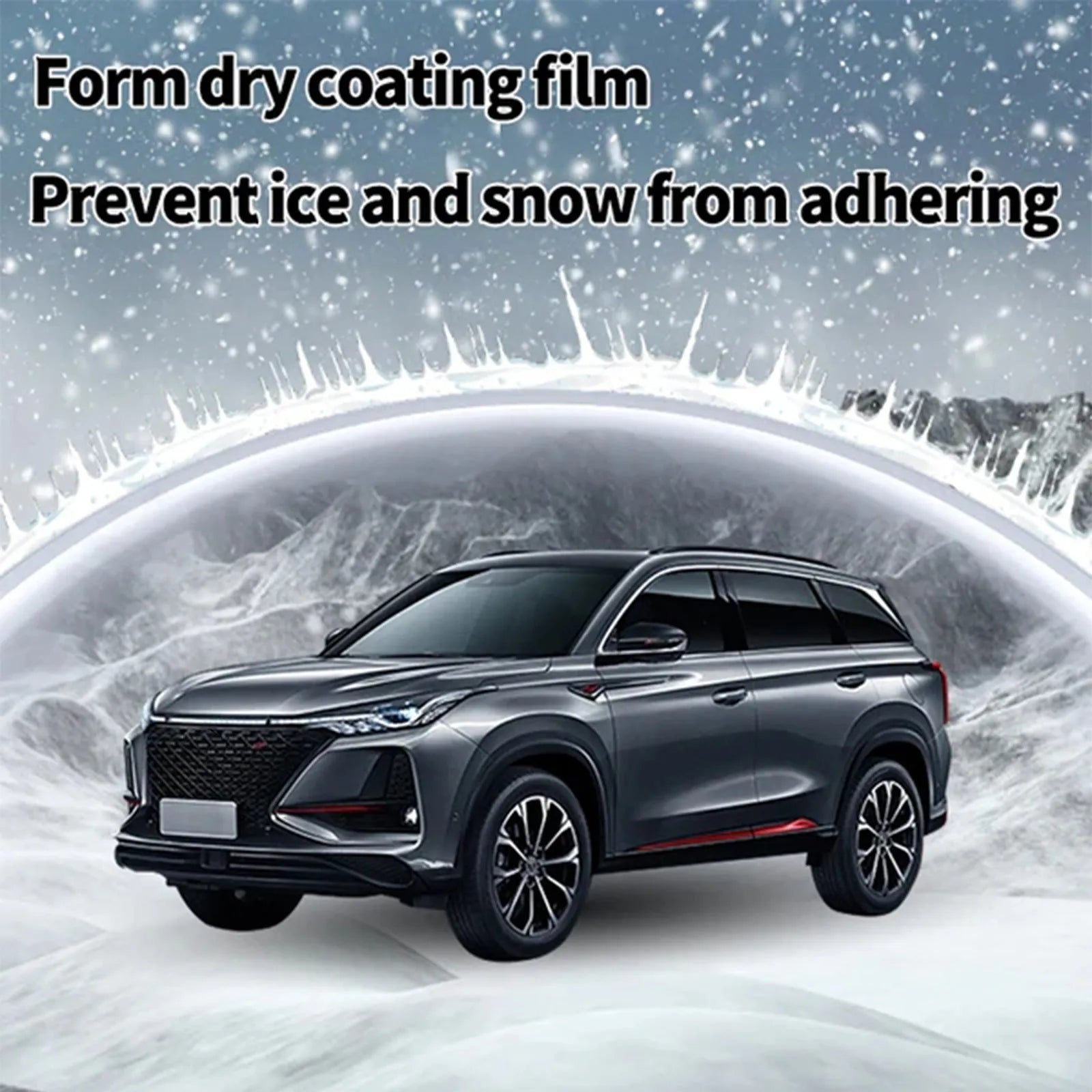 Compact blue and white hydrophobic nano coating car snow brush with PE bristles