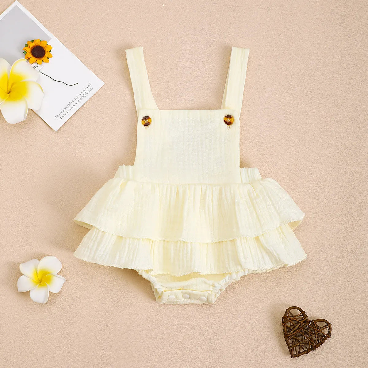 Baby cotton triangle jumpsuit sling dress in summer colours orange apricot white sleeveless hidden hook 0-18 months