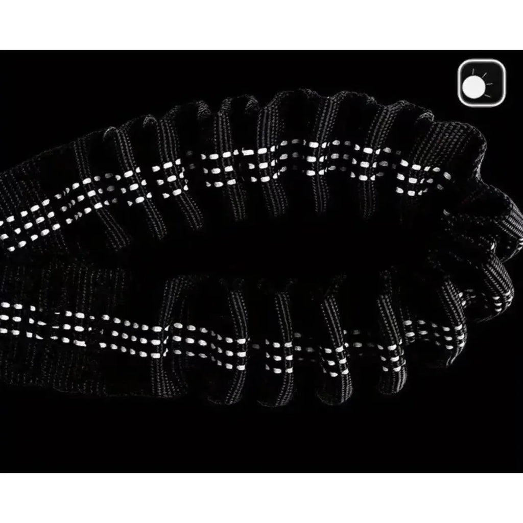 Hand-holding nylon dog rope for two large dogs, stretching double head and waist belt, available in multiple colours