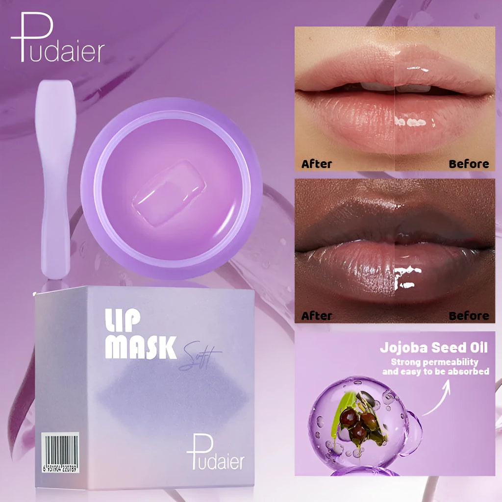 Exfoliating lip balm 10ml pot with lip film and scraper tool