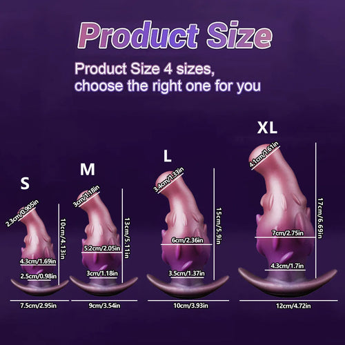 Adult liquid silicone wearable masturbator toy shown in black, gold, and purple colour options.
