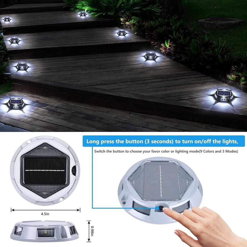 Solar floor lamp with IP68 rating, 2W LED, and colourful fixed colour RBG option for outdoor garden use