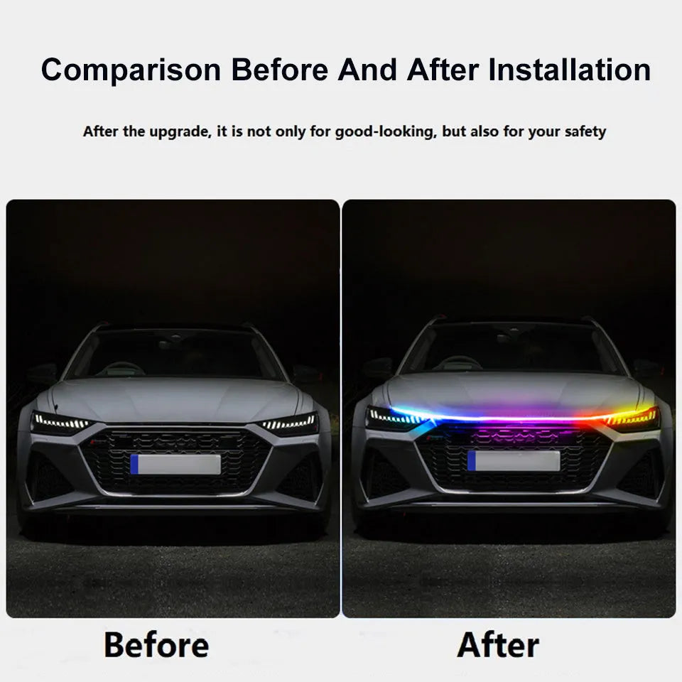 Automotive engine cover LED light strip for General Motors vehicles in multiple colour options