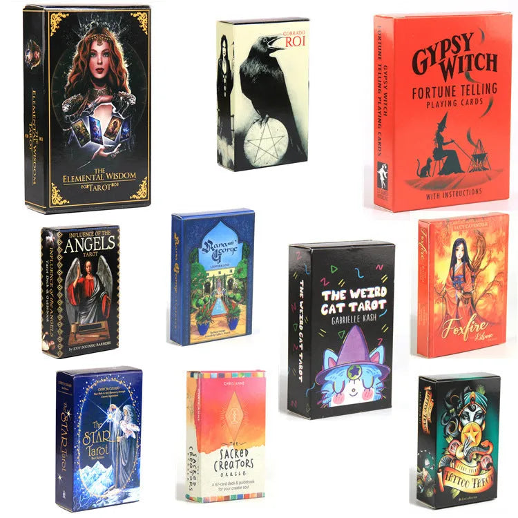 English tarot oracle card prism card deck with coated paper, narrow 10.3cm by 6cm cards