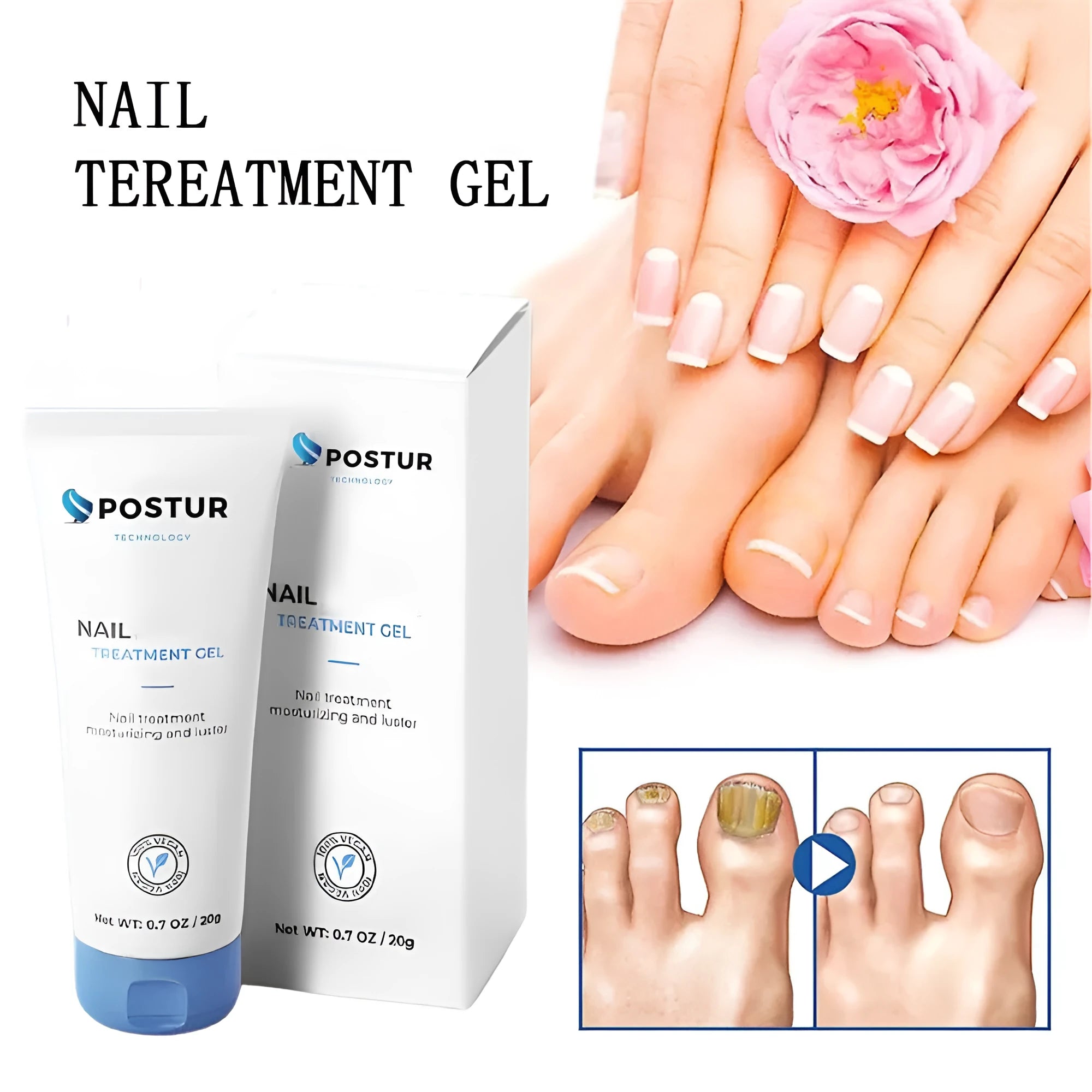 20g nail gel polish bottle measuring 3cm by 2cm by 12.8cm.