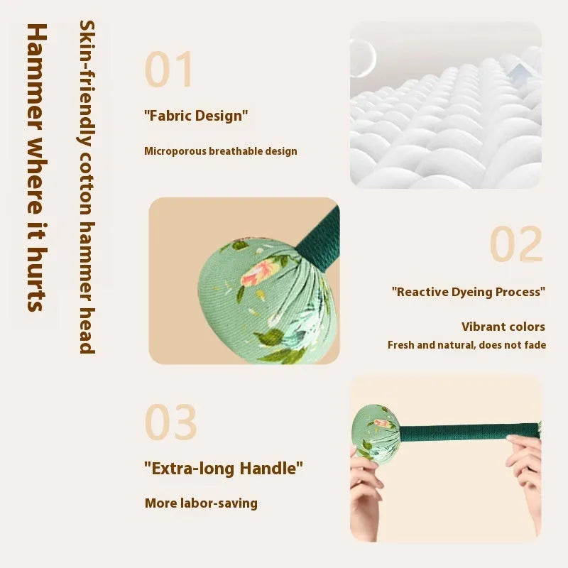 Argy wormwood massage hammer in green colour showing hand-held design for neck and shoulder massage