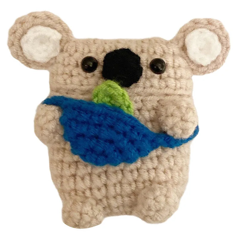 Handmade knitted koala bear backpack design AirPods protective cover for multiple Apple models