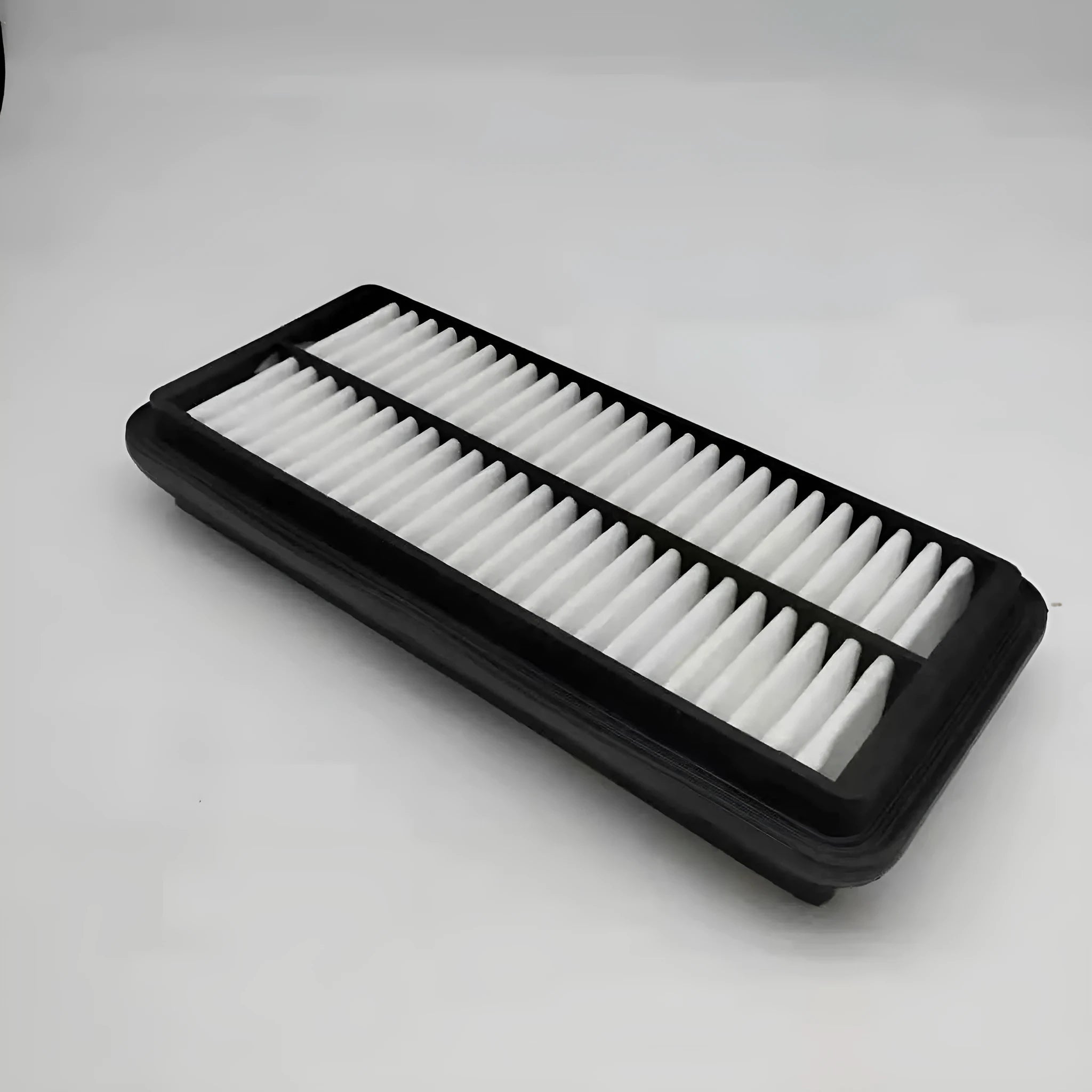Black Hyundai car air filter showing 256mm diameter 113mm width 40mm thickness dimensions