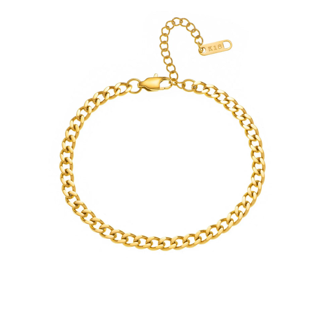 Gold or silver titanium steel necklace with letter or number pendant on 40.5cm chain