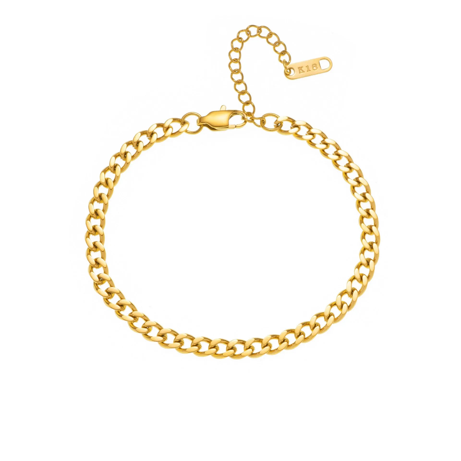 Gold or silver titanium steel necklace with letter or number pendant on 40.5cm chain