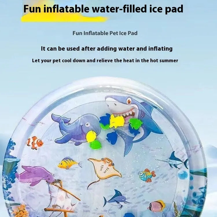 Summer cooling pet water bed PVC ice pad with underwater design for cats and dogs