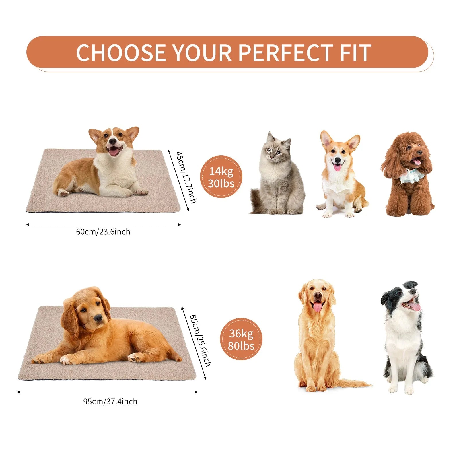 Grey self-heating plush pet pad for cats showing rectangular shape and soft texture