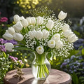 Tulip starry combination artificial flower bridal bouquet 30 piece flocked plastic set