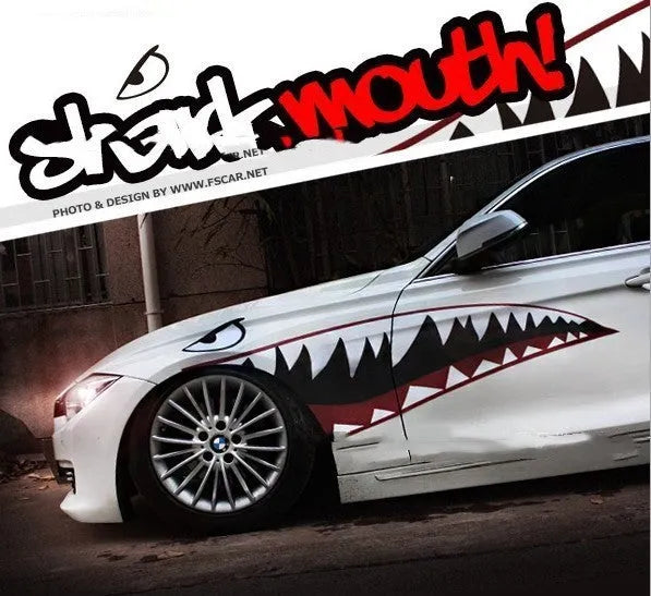 Shark design car body sticker vinyl wrap for vehicle customisation in two size options