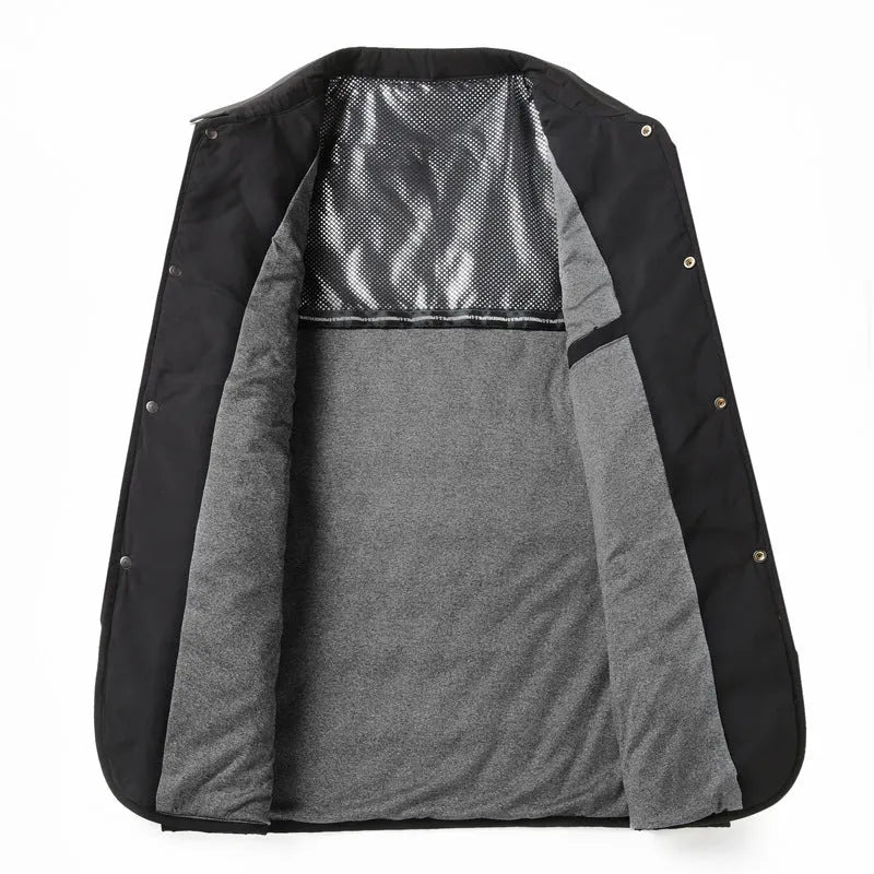 Men's lightweight diamond lattice cotton-padded coat in black, front view, regular fit