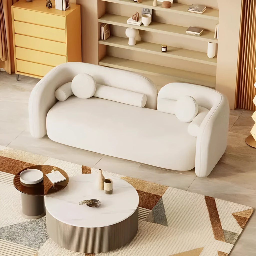 Nordic U-shaped fabric sofa combination with flannel upholstery, 170cm and 210cm sections, for hotel reception