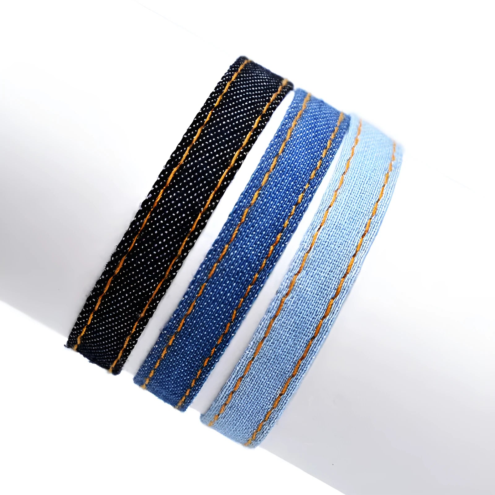 National style denim fabric bracelet carrying strap in multiple colour options
