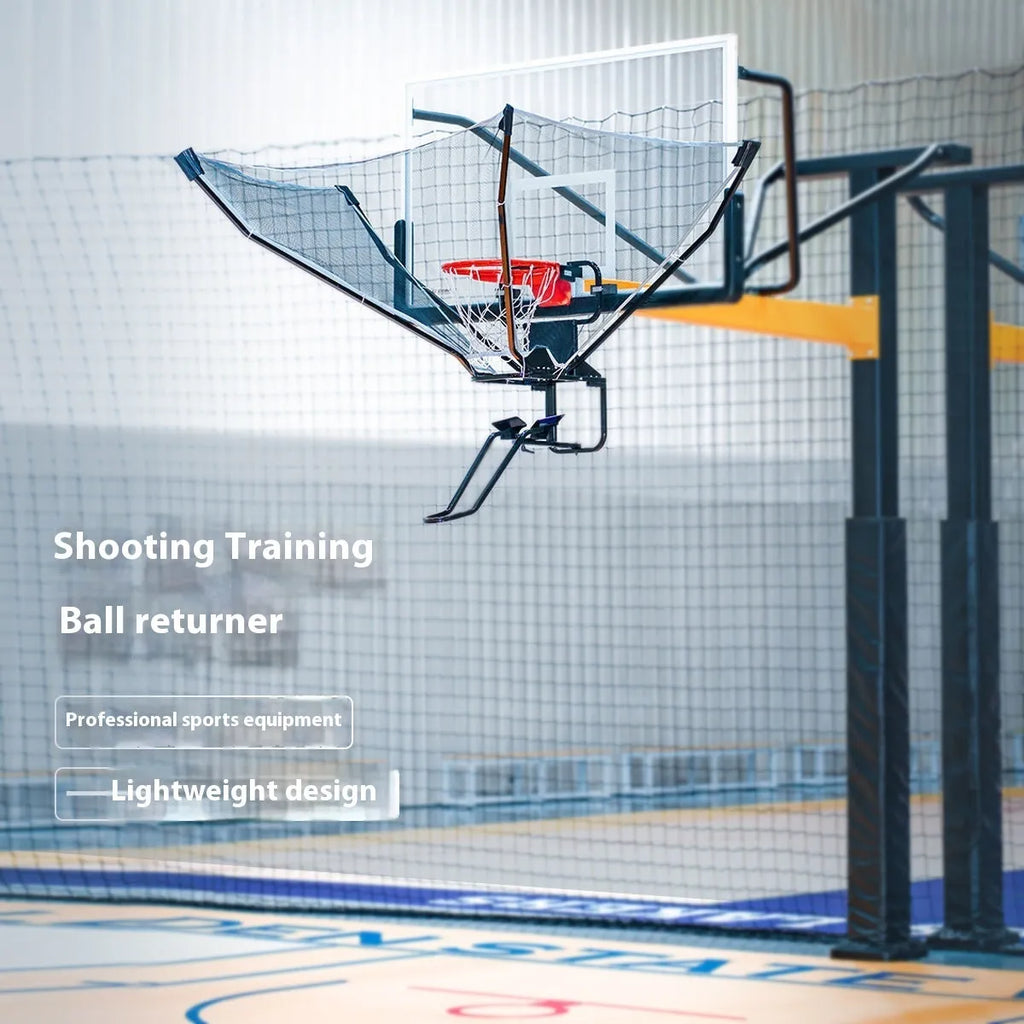 Continuous pitching automatic basketball ball return trainer with cowhide and iron construction