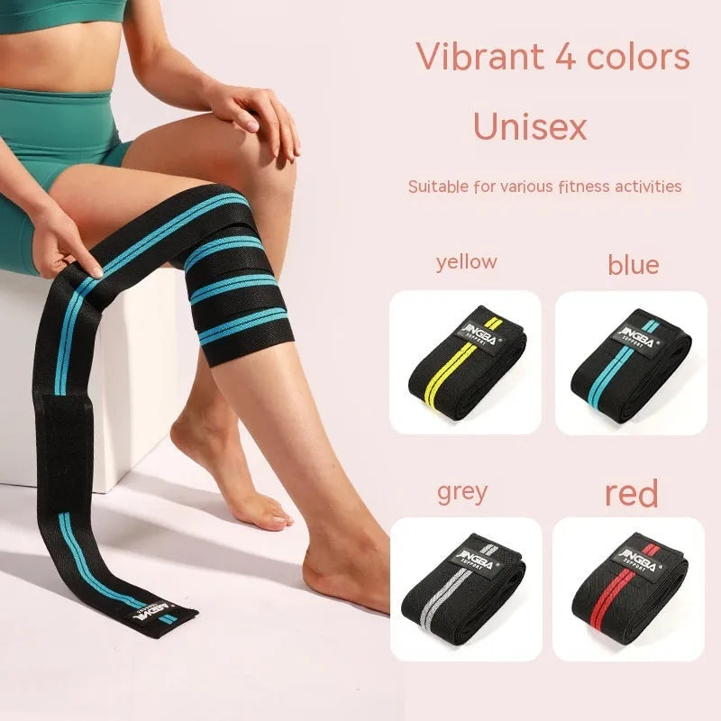 Adjustable knee pads for sports protection in blue, yellow, red and grey colours