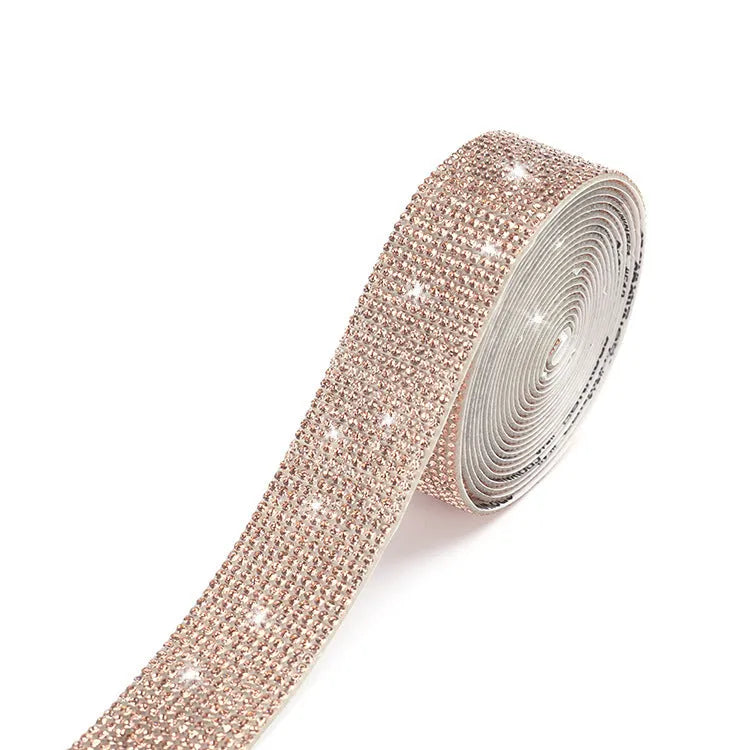 Self-adhesive water drill strip for clothing and shoe decoration