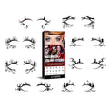 Bat and spider motif eyeliner stickers set with 8 pairs for decorative eye makeup